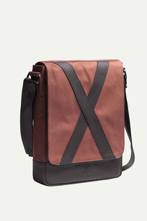KAFT Unisex Dikey Postacı Çantası - Methone - Brick