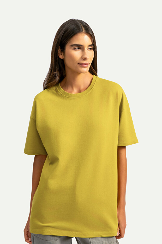 Unisex Oversize/ Relax Fit Basic T-Shirt - Moss - 6