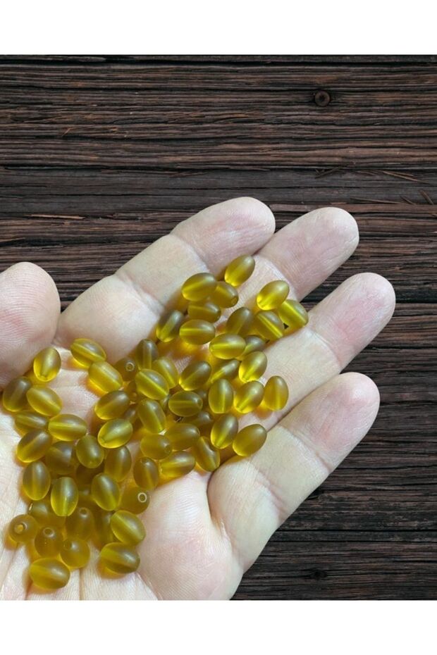 8mm Oval Honey Foam Glass Beads - Jewelry Beads - 50 Pieces -