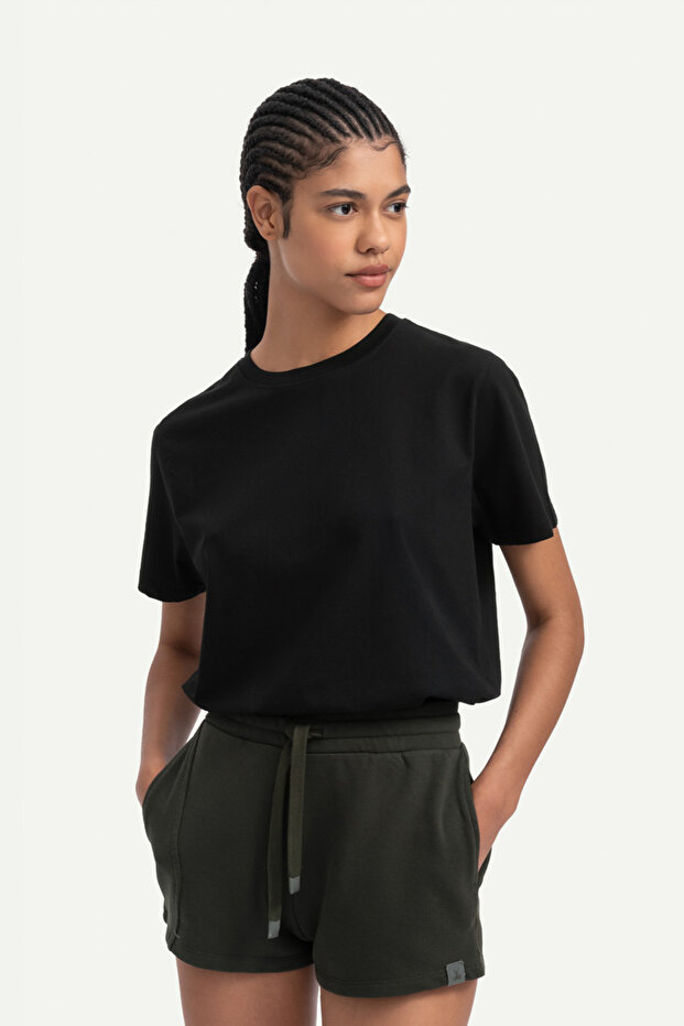Unisex Regular Fit Basic T-Shirt - Tar - 5