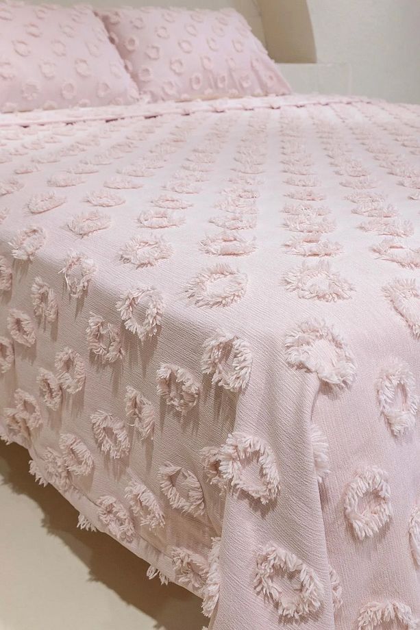 Tek Kişilik %100 Pamuk Ponponlu Pike Takımı 160x220 Cm Yumuşak, Hafif, Yazlık Pike Seti - 3