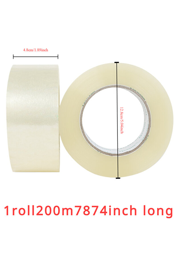 4.8cm200m1roll Transparent Tape Roll Width 4.8cm1.89inch Plastic High Adhesive Sealing Tape Sealing