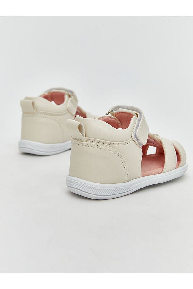 LCW STEPS Bej Cırt Cırtlı Kız Bebek Sandalet - 5