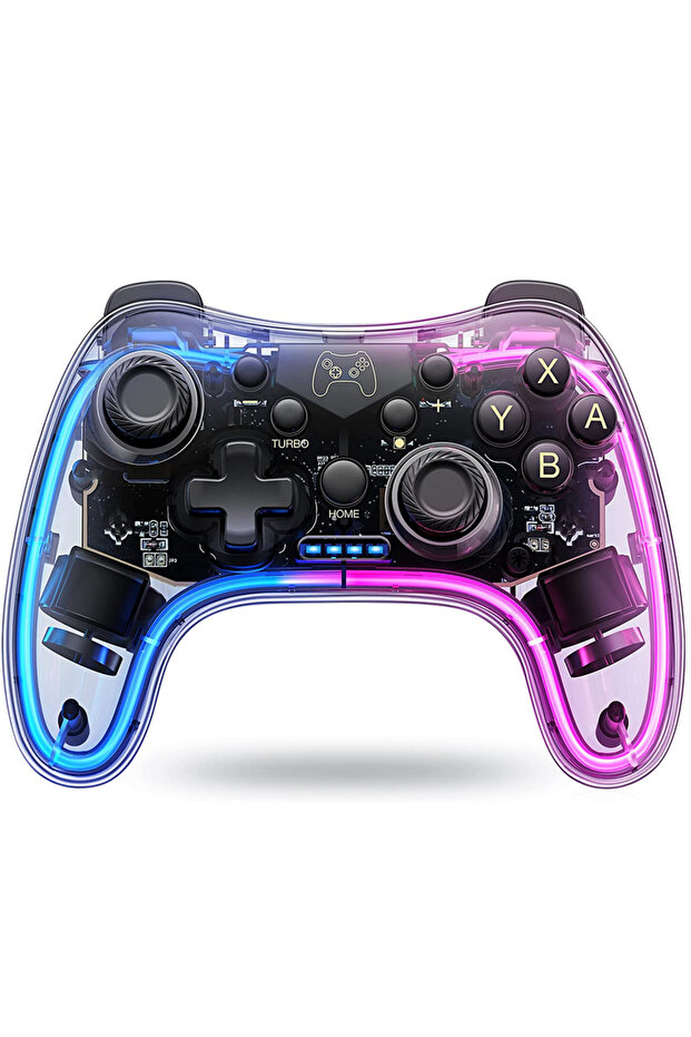 Transparent-White Controller 7039 for Switch With RGB Lights,Turbo,Wake-up Function,Supports Multi-P - 1