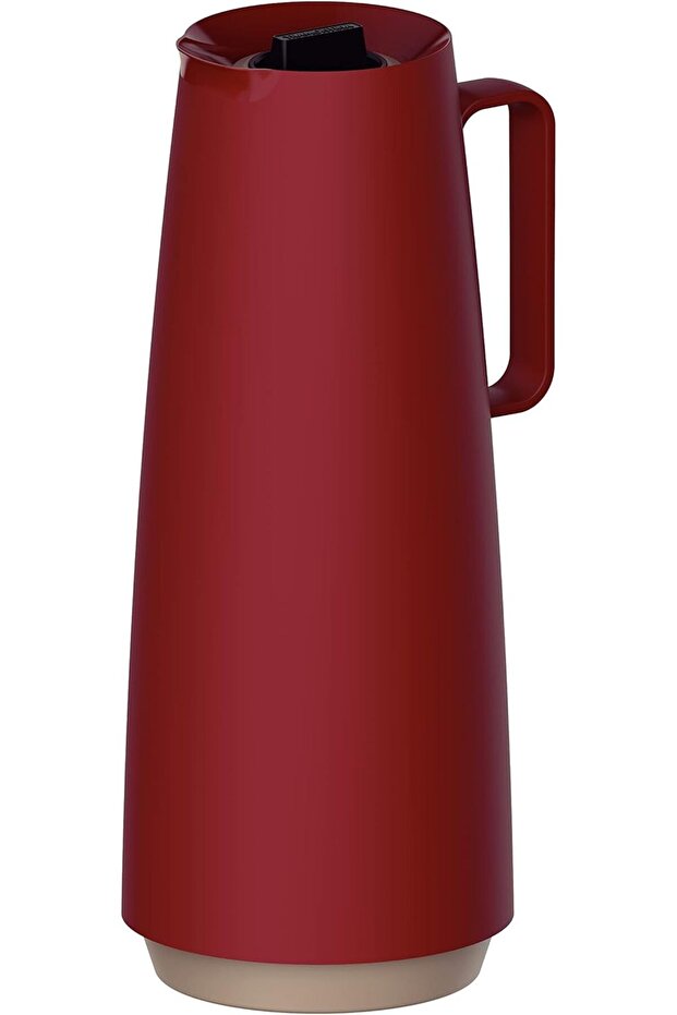 Since 1911, Made In Brazil - Exata Red Plastic Thermal Flask With 1 Liter Glass Liner