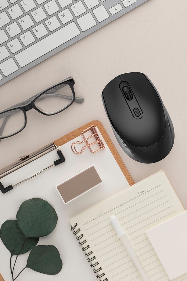 AP-332 2in1 Bluetooth ve 2.4GHz Şarjlı Type-C Girişli Siyah Bluetooth Kablosuz Mouse - 4