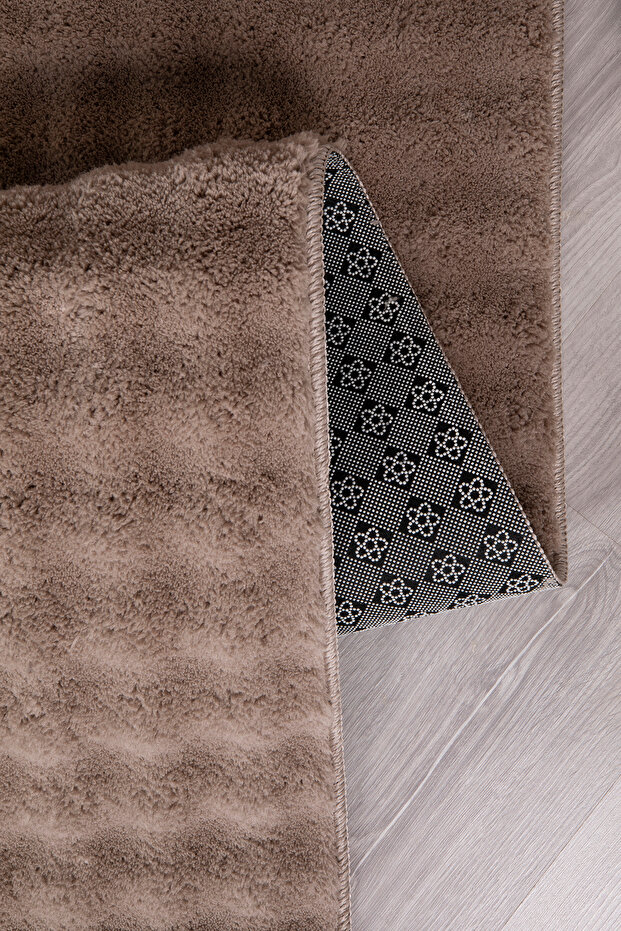 Bubble Yuvarlak Vizon Uzun Tüylü Yumuşak Peluş Kaymaz Yıkanabilir Salon Oturma Odası Balkon Halısı - 4