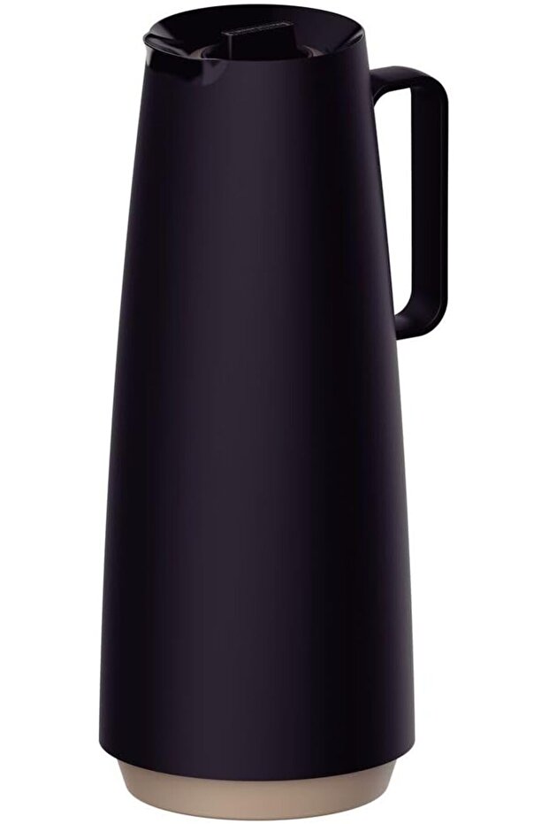Since 1911, Made In Brazil - Exata Black Plastic Thermal Flask With 1 Liter Glass Liner