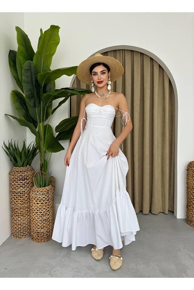 Poplin Kiloş Uzun Elbise - 5