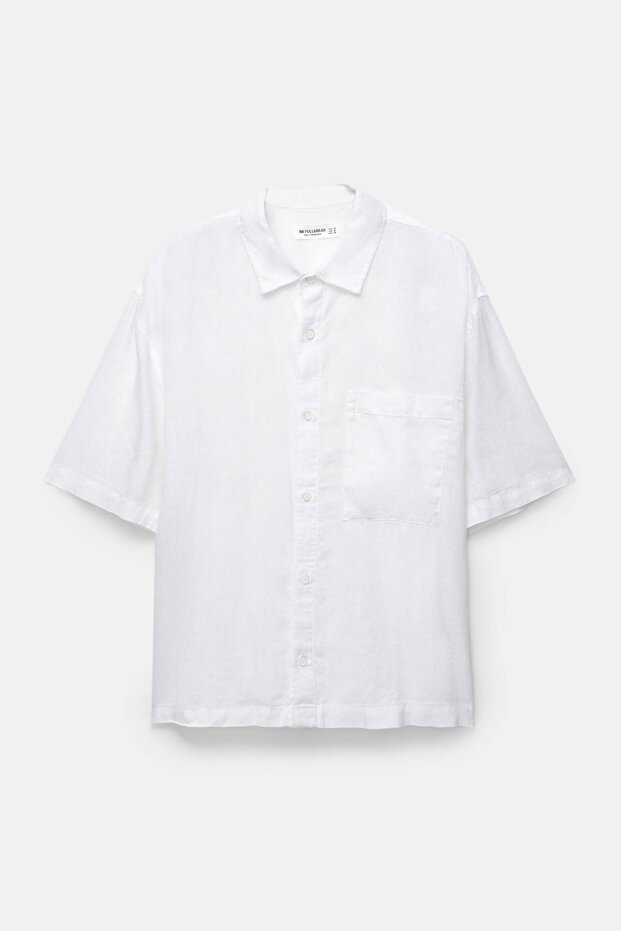 % 100 keten kısa kollu gömlek - 5