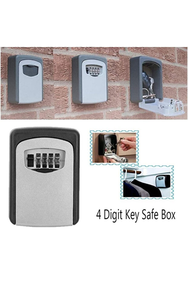 Durable Solid Cast Iron 4-Digit Code Access Key Safe Box with Code - 8