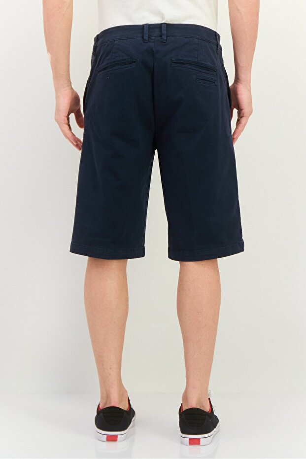 شورت تشينو سادة للرجال، أزرق داكن - 3