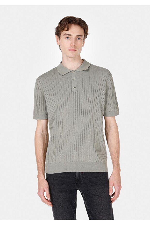 Regular Fit Erkek Yeşil Kazak - 1