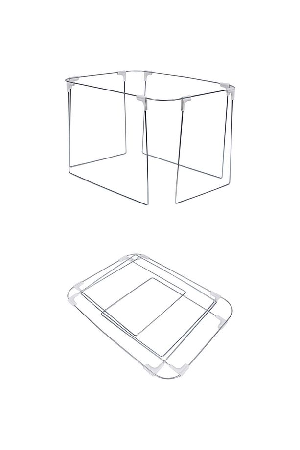 Pencereli Çelik Destek Önden Açılır Gri Kapitone Dolap Organizer Saklama Kutusu Telli Hurç 40x50x30 - 8