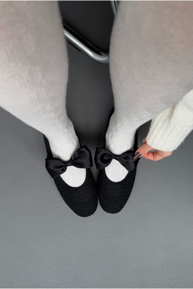 Women's Bowknot Ballerina Flats Black