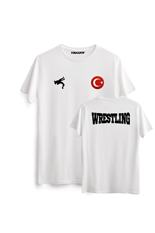Wrestling Turkey Printed Original Turkish Flag Cotton Unisex T-Shirt