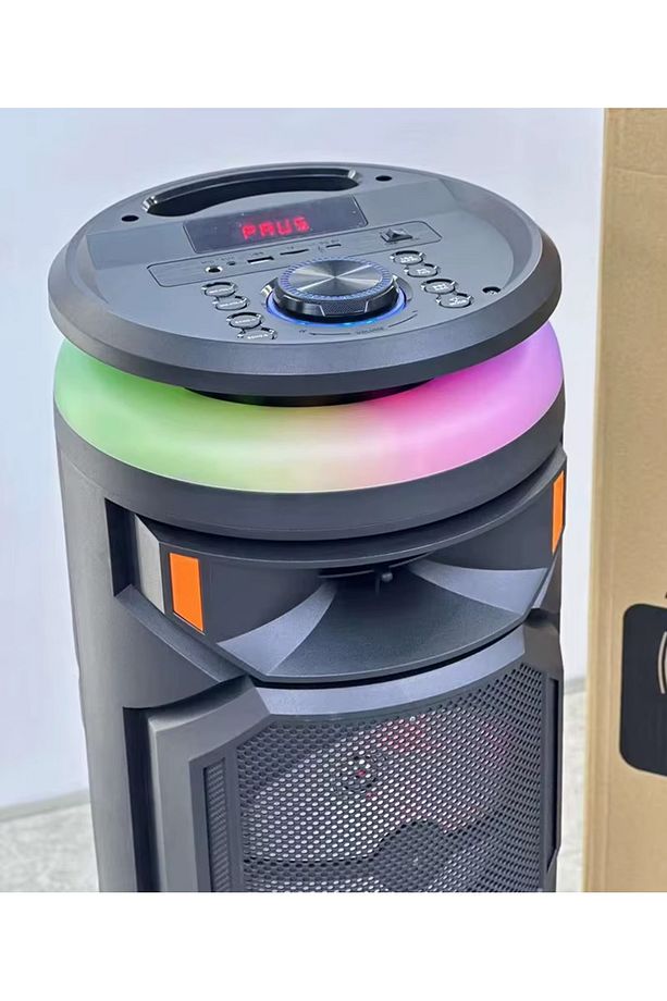 2X8 İNÇ BÜYÜK BOY TEKERLEKLİ BLUETOOTH SPEAKER ŞARJLI KABLOSUZ MİKROFONLU HOPARLÖR - 6