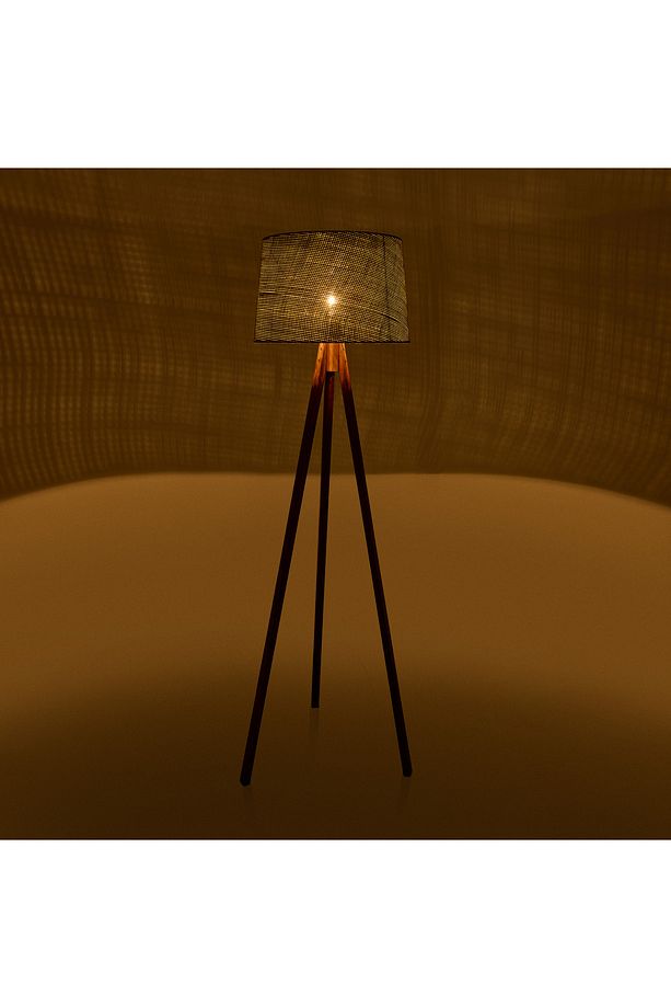 Lighting Calen Tripod Lambader - Yeşil / Ceviz - 140x35x35 cm - 1