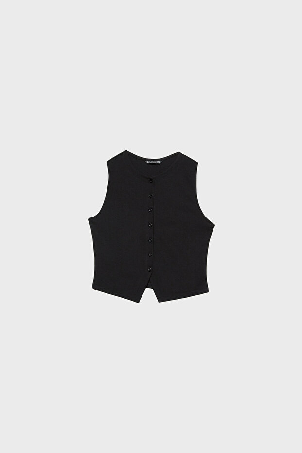 Düğmeli basic yelek - 5