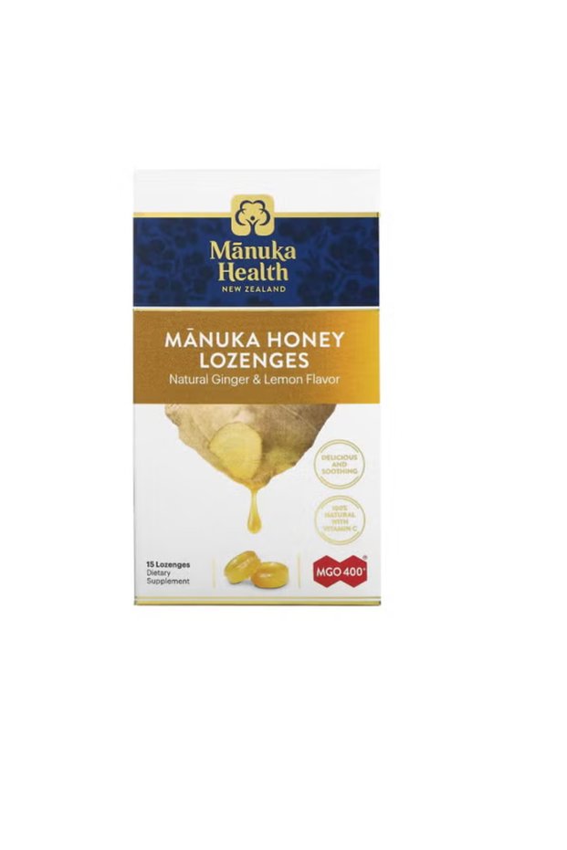 Manuka Honey Lozenges, Natural Ginger And Lemon, Mgo 400+, 15 Lozenges
