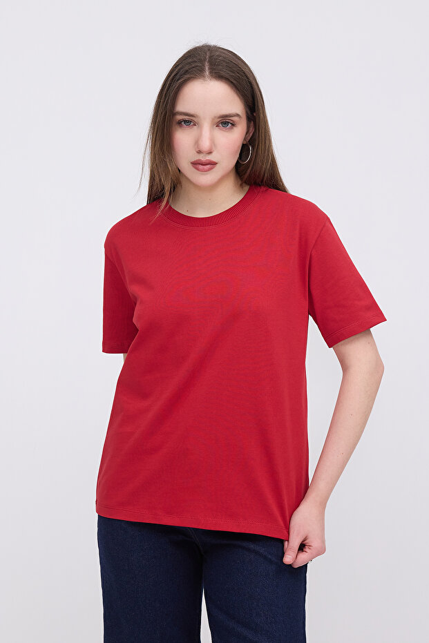 Bisiklet Yaka Basic T-shirt P10404 - 4