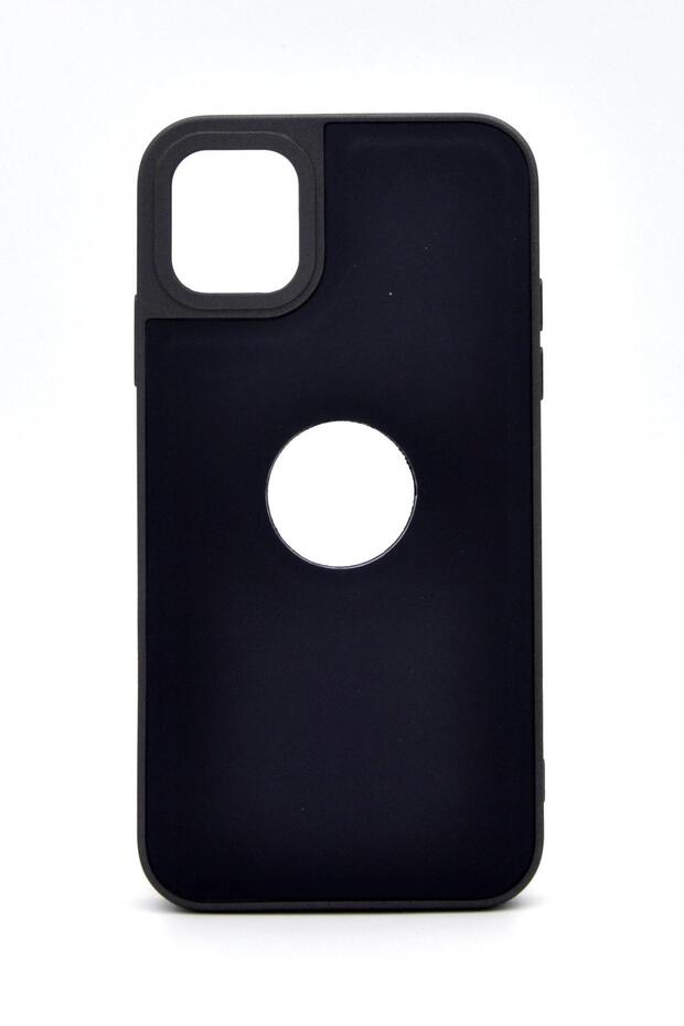iPhone 11 Compatible Leather Look Hard Cover Case Anthracite Smoked