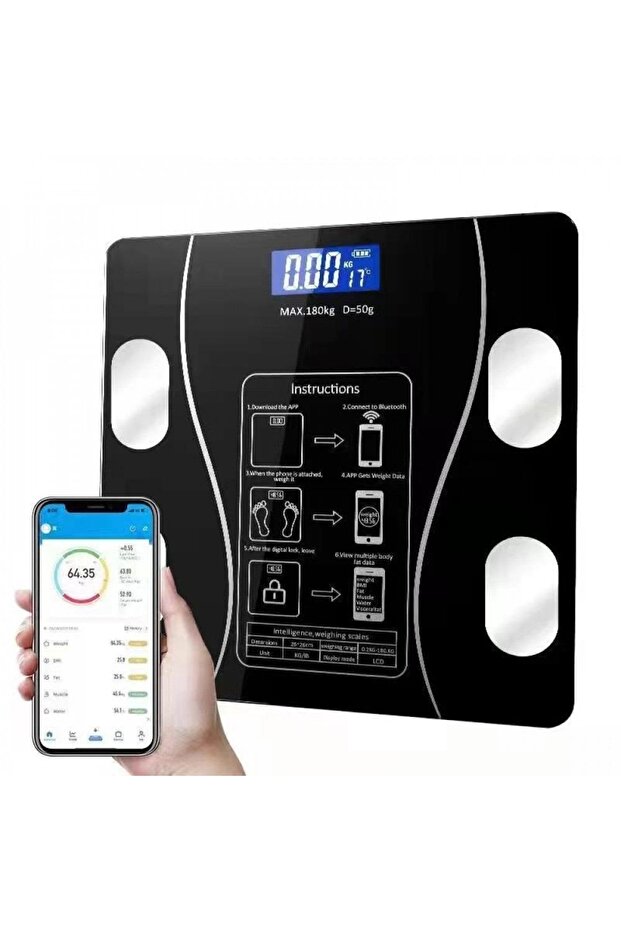 ميزان الكتروني ذكي لقياس الوزن - الميزان الذكي يعمل بالشحن بدون بطاريات من باستك - 1