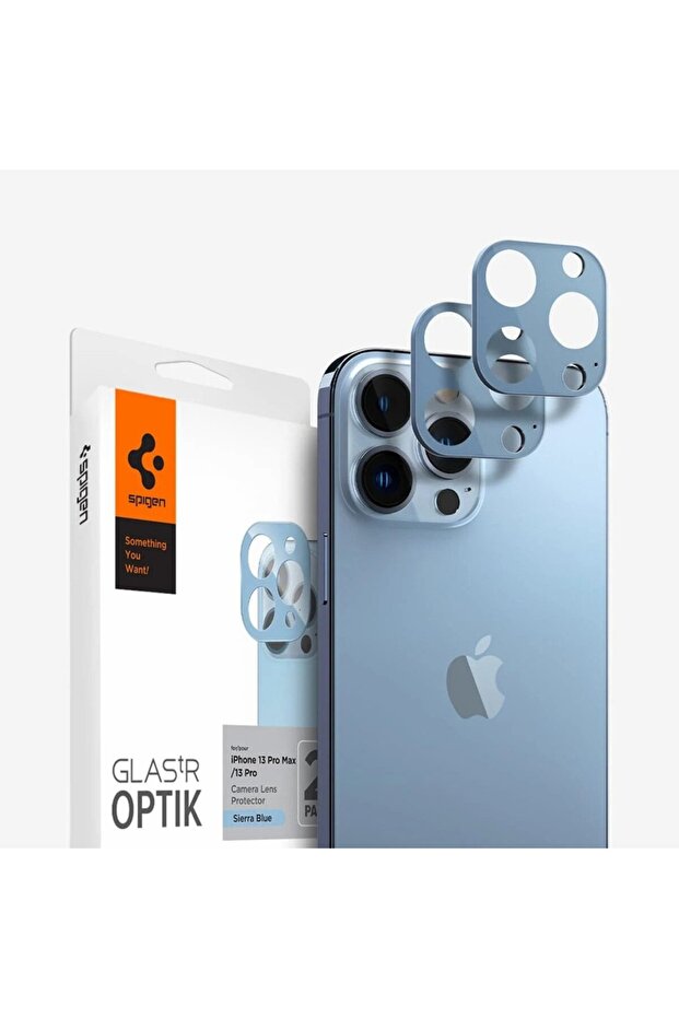 iPhone 13 Pro Max / 13 Pro Uyumlu Kamera Lens Koruyucu Glas.tR Optik (2 Adet) Sierra Blue - AGL04032