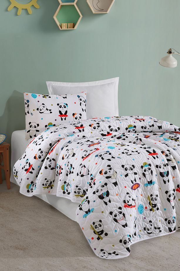 Kapitone Yatak Örtüsü Seti Tek Kişilik LovePandas Beyaz - 1