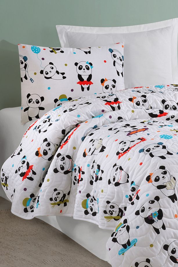 Kapitone Yatak Örtüsü Seti Tek Kişilik LovePandas Beyaz - 2