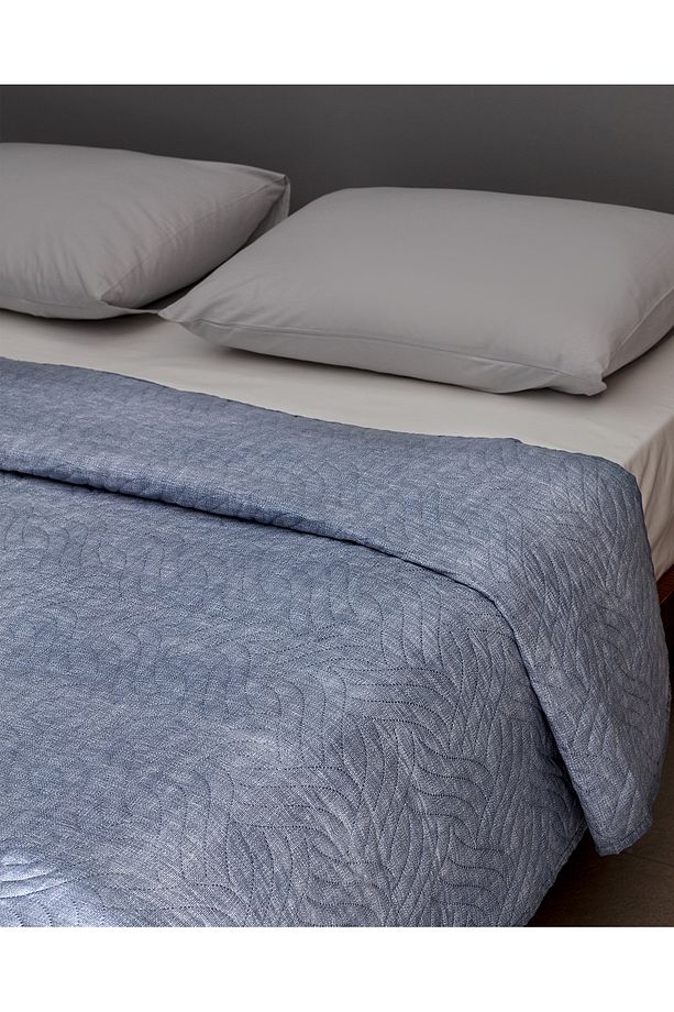 Delrico King Size Baskılı Yatak Örtüsü - Mavi - 3