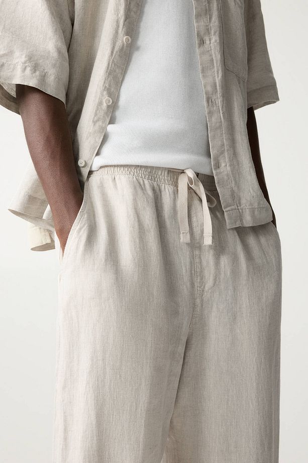 %100 keten jogger pantolon - 6
