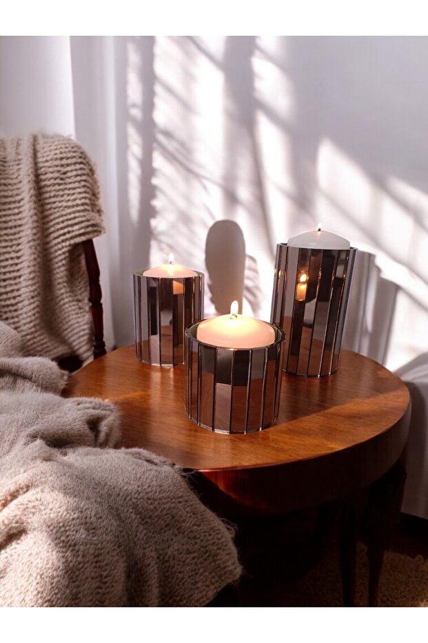 Bronz Aynalı Mumluk-şamdan Seti - 6