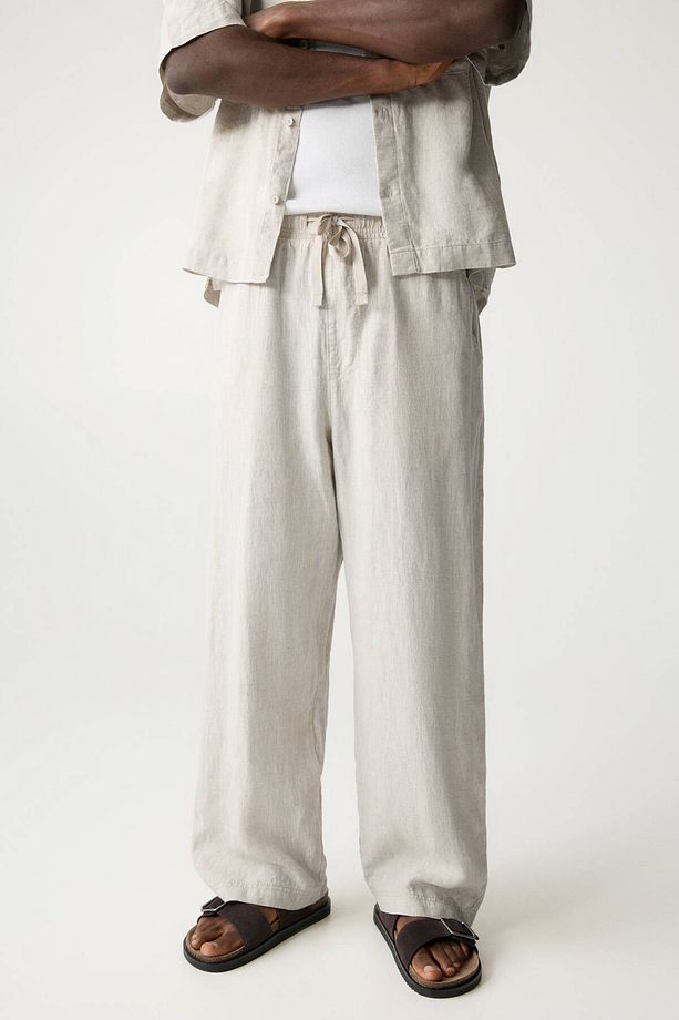 %100 keten jogger pantolon - 3