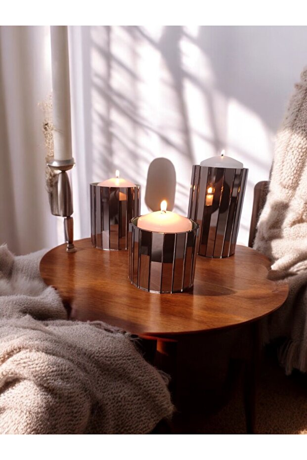 Bronz Aynalı Mumluk-şamdan Seti - 5