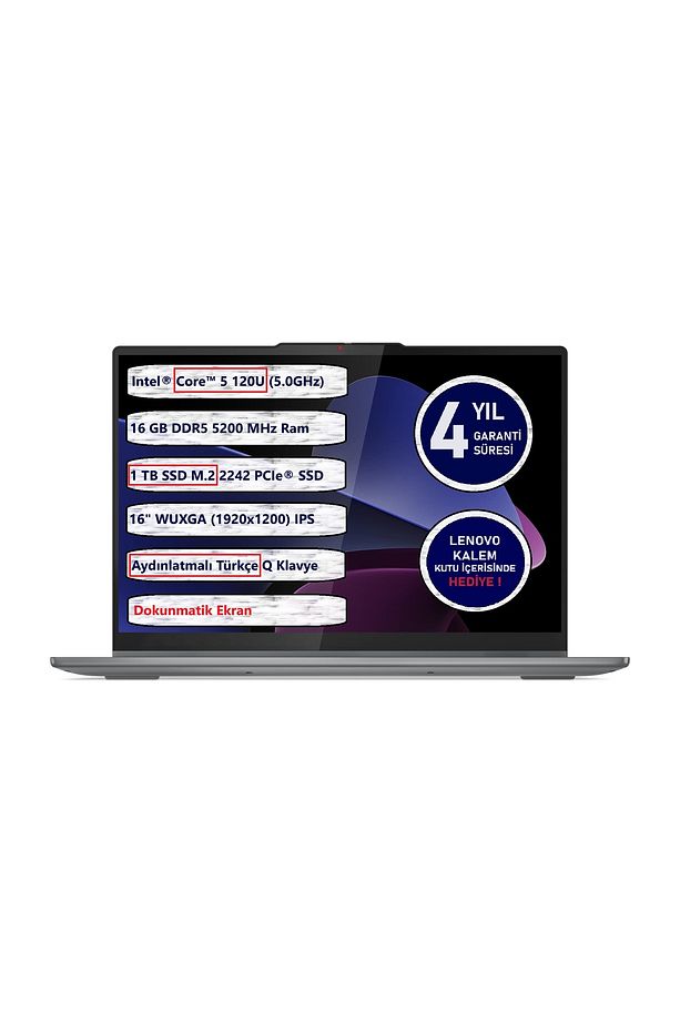 Ideapad 5 2-In-1 16IRU9 Intel® Core™ 5 120U 16GB 1tb SSD 16" Dokunmatik Freedos - 1