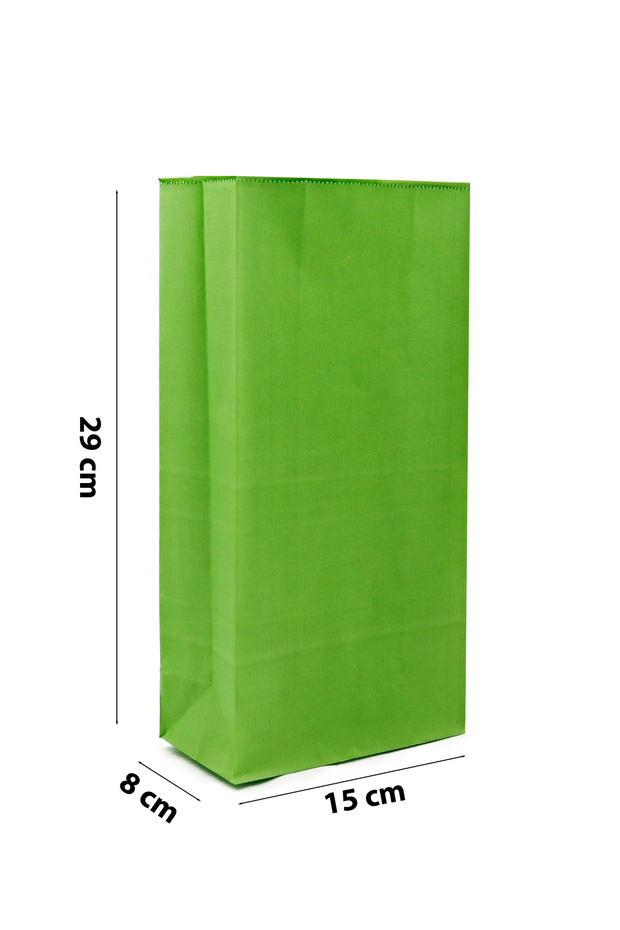 15x29x8 Cm Yeşil Renkli Kese Kağıdı 10 Adet, Hediyelik Poşet, Hediye Kutusu - 3