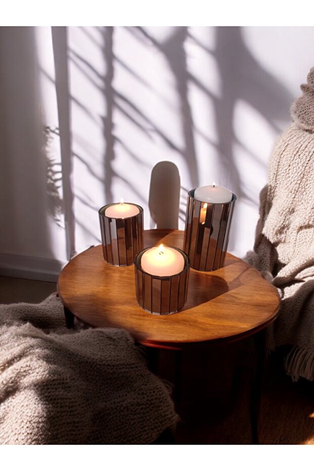 Bronz Aynalı Mumluk-şamdan Seti - 3