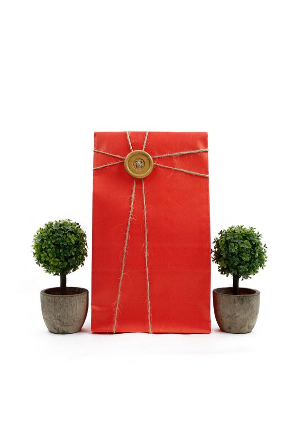 15x29x8 Cm Kırmızı Renkli Kese Kağıdı 10 Adet, Hediyelik Poşet, Hediye Kutusu - 1