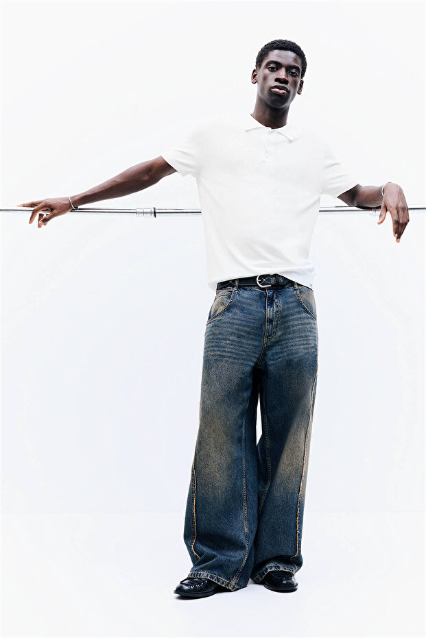 Kısa kollu triko polo t-shirt - 1