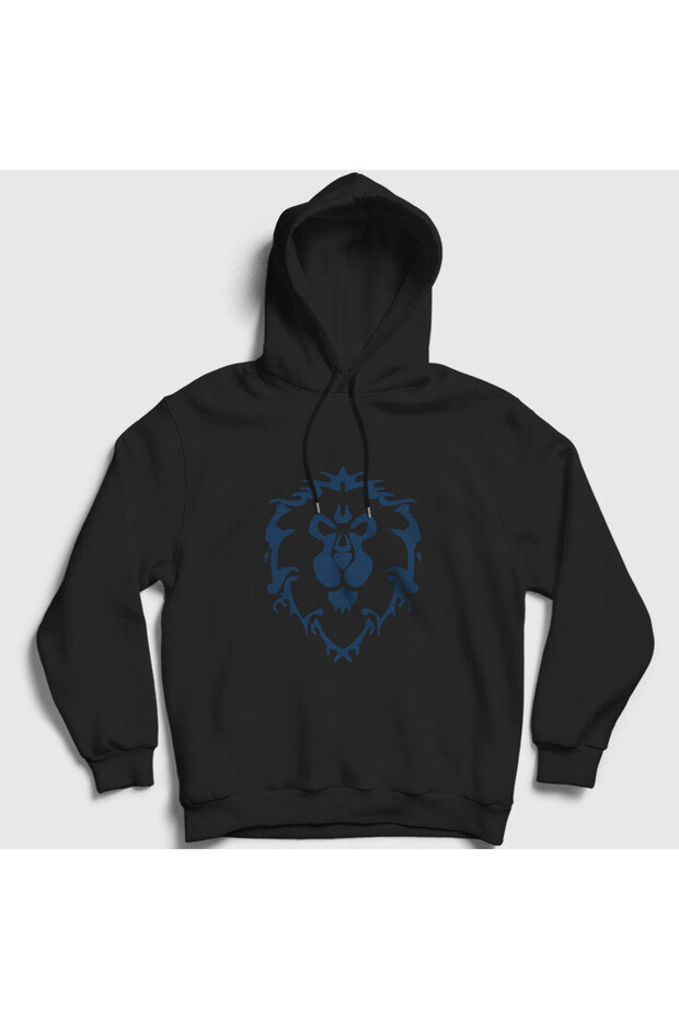 Unisex Black Alliance Logo World of Warcraft Game Hooded Sweatshirt 422903Tt