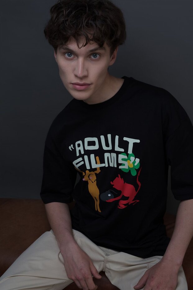 Black Unisex Adult Movies T-Shirt
