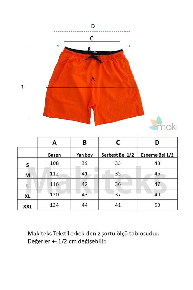 Swim Shorts - 2 Pockets, Mesh Inside, Elastic Waist and Lacing Cord - 4