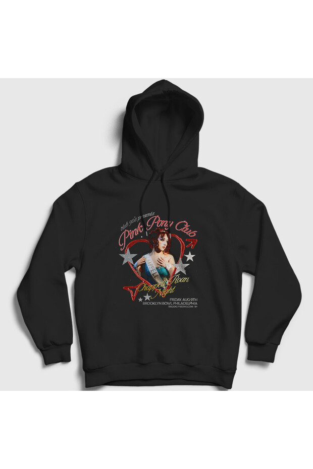 Unisex Black Pink Pony Club Chappell Roan Hooded Sweatshirt 471441Tt