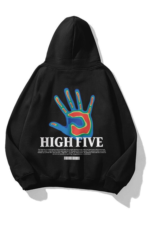 Unisex High Five Sweatshirt Hoodie Black
