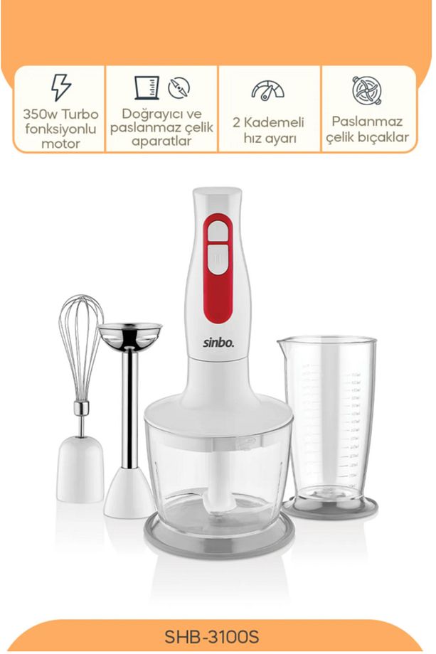 SHB-3100S  3 Fonksiyonlu El Blender seti 350W - 1