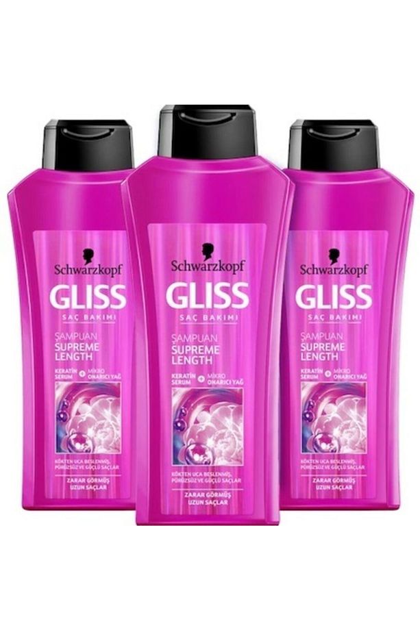 Şampuan 500 ml Supreme Length(PARLAK PEMBE) 3 Adet - 1