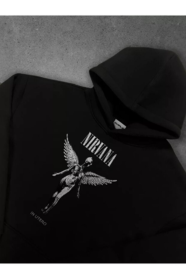 Unisex Nirvana in Utero Sweatshirt Siyah - 2