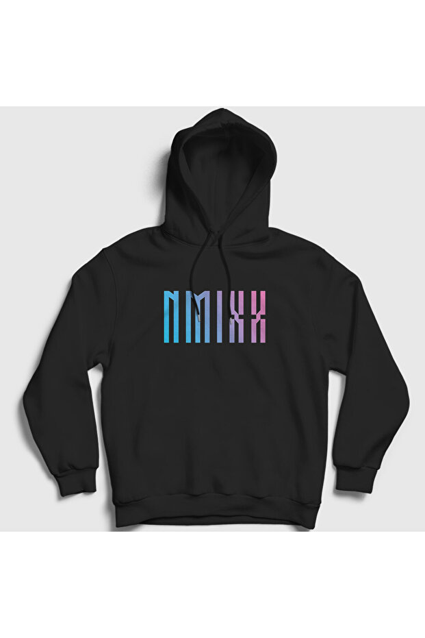 Unisex Black Logo Nmixx K Pop Hooded Sweatshirt 436261 Tt