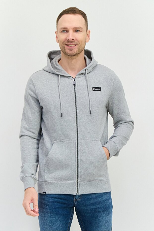 Men Hoodie Brand Logo Long Sleeves Sweatshirt, Grey